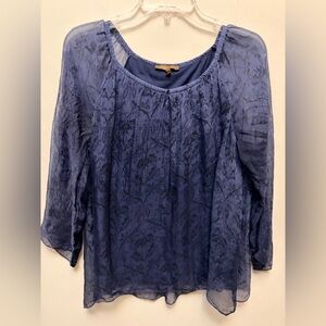 PIAZZA ROMA Made In Italy Silk Over Viscose Blouse